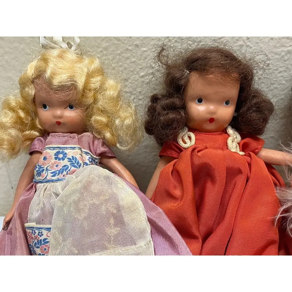 8 Vintage Lot 1940’s 50s Nancy Ann Storybook Dolls Bisque Hard Plastic